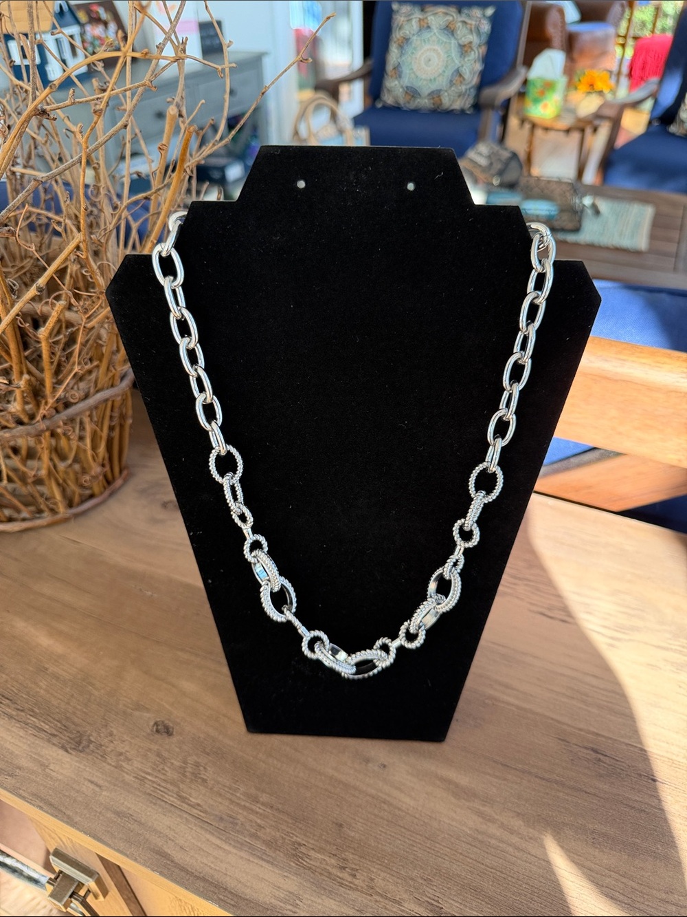 Talbots Heavy Silver Link Necklace